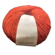 Rowan Kid Classic 827 Juicy Orange Yarn Lambs Wool Mohair Nylon Knit Crochet