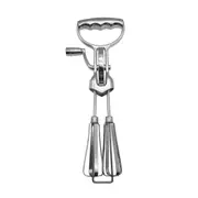 Hand Crank ,Handheld Double Head Stainless Steel Rotary Hand Whip Whisk As Shown