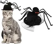 Lopsity Halloween Pet Costume Dog Hat Cat Cap Dog Cat Pet Spider Hat Party Decoration for Halloween Party (BLACK)