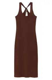 MANGO Racerback Knit Dress in Brown at Nordstrom, Size 8