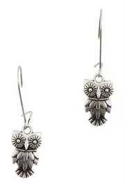 Wise Owl Drop Earrings--NES-SDOWLLG