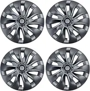 4PCS Compatible for Tesla Model 3 18 Inch Hub Cap Car Replacement Wheel Cap Automobile Hubcap Full Rim Cover Accessories 2021 2018-2022(Gun Grey)