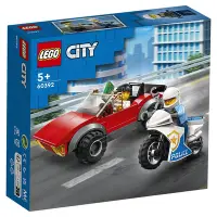 在飛比找Yahoo奇摩購物中心優惠-樂高LEGO 城市系列 - LT60392 警察摩托車飛車追