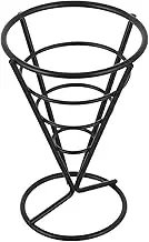 French Fries Rack Black Snack Serving Basket for Home Restaurant Use Versatile Food Grade Design for Fries Chicken Appetizers