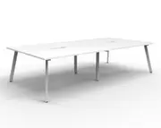 Rapidline Rapid Eternity Double Sided Workstation No Screen 4 Person W1800 X D750 X H730Mm (Per User) White Top White Frame