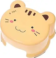ABOOFAN Small Cartoon Bathroom Stool for Thickened Non Slip Plastic Step Stool for Bathing Playing and Washing Feet Convenient Footstool for Home Use