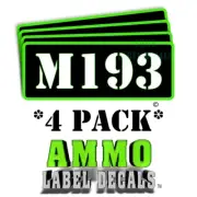 M193 Ammo Can Labels Ammunition Case Decals 3"x1" rounded corners GRbkRD