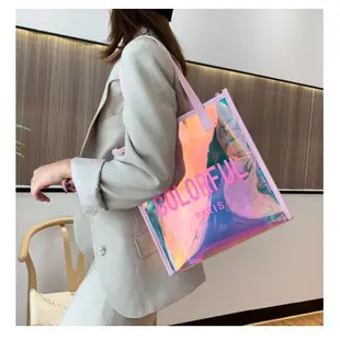 [MUSI創意玩星球-台灣快發]方形包 透明包 果凍包包 購物包 手提包 肩側包 斜背包 百搭女包 熱賣包 造型包