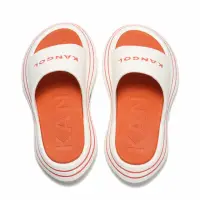 在飛比找momo購物網優惠-【KANGOL】拖鞋 中性 米白橘 軟墊 休閒 男女(622