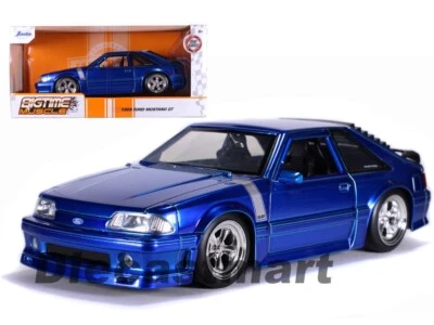 Jada 1:24 Big Time Muscle 1989 Ford Mustang GT Diecast Model Car 31863 Blue