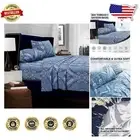 Luxury Full Cotton Sateen Bed Sheet Set, 300TC Floral Print, Extra Deep Pockets