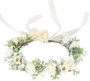 Leaf Flower Crown Garland Headpiece - Handmade Hair Garland Floral Wreath Adjusatble Flower Headbands for Bridal Wedding Festival Party Flower Leaves Crown (Style1, One size)