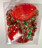 Lepawit 2 Pack Christmas Dog Toys Rubber Ball Chew Toys Rope Tug of War New