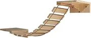 Large Cat Bridge Step Set Wall Mounted cat Shelf Wooden Cat Tree Ladder with Climbing Step Shelves Cat Furniture Activity Center (UCW002-1)
