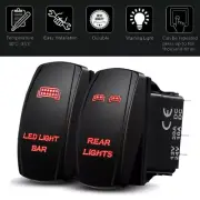Red LED Light Bar + Rear Lights Rocker Toggle Switch for Car Jeep Truck UTV ATV