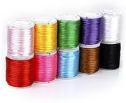 10pcs Mixed Color Nylon Beading Cords 2mm String 13ft/roll for Jewelry Making Craft Projects