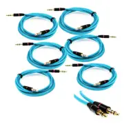 6X 3.5MM AUX AUXILIARY STRAIGHT AUDIO CABLE AQUA FOR NOKIA LUMIA 520 Q10 Z10 Z30