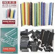 Lonely Binary 2.54mm Pin Header Set (11mm Length) – Variations of Male & Female Connectors for Arduino, Raspberry Pi, Breadboard PCB Prototyping, ESP32, and DIY (Female Header Set (150-Piece))