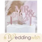 Mr and Mrs Cake Topper - Rose Gold Mirror