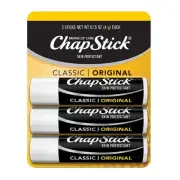 ChapStick Classic Original Skin Protectant Lip Balm, Moisturizing 3ct (24 Pack)