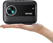 【Electric Focus】 Mini Projector 1080P Supported, TOPTRO 20000 Lumen Portable Projector with 5G WiFi & Bluetooth 5.2, Home Projector with Keystone Correction, Bedroom Projector for iOS/Android(Black)