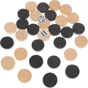 LALADEFIEE 1 Set Wooden Backgammon Game Chips Replacement Checker Pieces for Board Games Chess and Backgammon