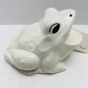Vtg 1970s Blanchard White Ceramic Frog Soap Valet Dish Sponge Caddy Holder New