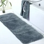 Large Bathroom Rug (24 x 60) Extra Soft and Absorbent Shaggy 24" x 60" Slate