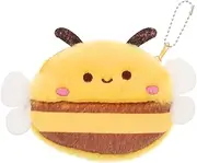 [LIFKOME] Cute Blush Bee Plush Coin Purse Small Pouch for Kids Fuzzy Animal Keychain Wallet Soft Material Perfect for Girls Boys