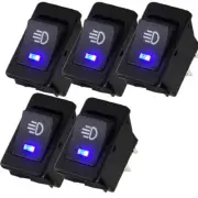 5Pcs Car Interior Fog Light Rocker Toggle Switch LED Dashboard Auto Accessories (for: Mitsubishi)