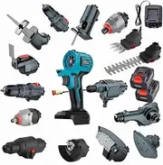 Cordless Power Tool Combo Kit, 15-in-1 Brushless Power Tool Combo Kit, 2-in-1 Hedge Trimmer, Woodworking Tool Kit with 3.0 Ah Battery and Tool Boxes, Cordless Tool Set for DIY Projects