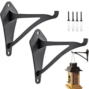 Hanging Basket Bracket - Set of 2 Wall Brackets for Hanging Baskets | Plant Hanger Wall Hooks | Hangable Planter Bracket, Decorative Wall Hooks for Bird Feeders Wind Chimes Flower Hanger Fence