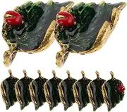 [Beatifufu] Ladybug and Leaf Jewelry 10pcs Alloy Pendant Necklace Necklace Charms for Diy Jewelry Making Decorative Accessories