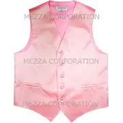 New Men's Tuxedo Vest Waistcoat Horizontal Stripes only prom wedding party Pink