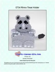 Rhinoceros Treat Holder- Plastic Canvas Pattern or Kit