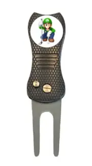 Super Luigi Nintendo Golf Ball Marker +Switchblade Divot Tool Gift