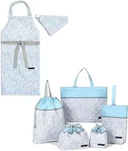 COLORFUL CANDY STYLE NT602400 Kindergarten Entrance 6-Piece Set, Lesson Bag, Shoe Case, Drawstring Bag, Gymnastics Clothing Bag, Lunch Bag, Cup Bag, Small Compartment, Apron, 130-160, Floral Oasis,