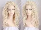 26 In Lace Front Wig Hanasaku Fashion Long Light Blonde Fiber Cosplay Wigs Hair