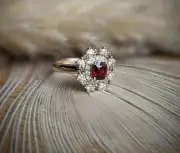 1.75 Ct Cushion Natural Ruby Diamond Women s Ring 14K solid Yellow gold