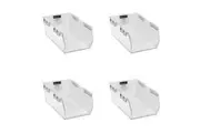 4x Boxsweden 21.5x32cm Crystal Stackable Bin Home Kitchen Organiser Large Clear
