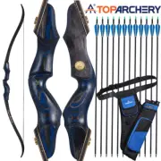 60" Archery Takedown Recurve Bow Wooden Riser Bow 25-50lbs & Arrows & Quiver
