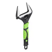 1pcs Adjustable Wrench 12" CR-V Universal Spanner Wide Opening, Black/Green