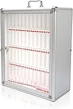 Cell Phone Locker Box 12/24/36/48/60 Slots Aluminum Alloy Cell Phone Jail for Cell Phones, Wall-Mounted Storage Box with Lock and Handle, Home Office Classroom(40x