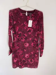 TED BAKER Floral Velvet Dress Size 10 NWT