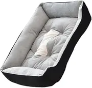 60CM Black Pet Bed Thickened Short Plush Dog House Nest Comfortable Sleeping Pad for Dogs and Cats Ideal Winter Warmth Supplies