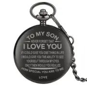 Personalized TO MY Family DAD MOM Analog Quartz Pocket Watch Pendant Chain Gift