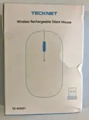 Tecknet - Wireless Rechargeable SILENT MOUSE - Silver - TK-MS001 - NEW
