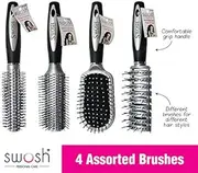 4pcs Professional Hair Brush Dressing Beauty Salon Accessories Styling Comb Set, Styling, Curling, Massage Comb The Hair and Scalp