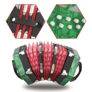 Professional 20 Buttons Accordion Concertina Musical Instrument (Green) MNS