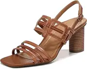 [Vionic] Women's Garnet Zaphira Strappy Heel Sandal - Supportive Ladies Leather Dress Shoes That Include Three-Zone Comfort with Orthotic Insole Arch Support, Medium Fit